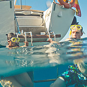 bucear desde el bote en la Bahía de Morro Jable
